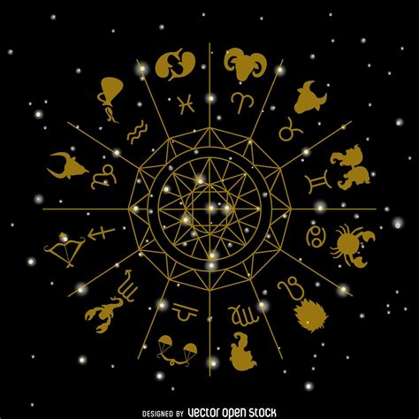 Zodiac Signs Circle Illustration Free Vector Star Constellations