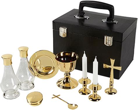 9 Piece Deluxe Travel Mass Kit And Communion Set With Black Carrying
