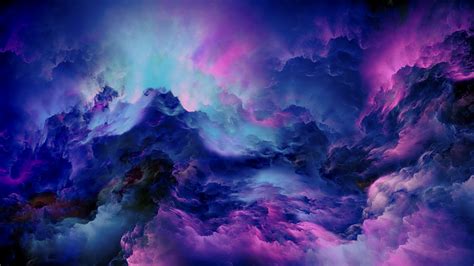 Download 1920x1080 Wallpaper Colorful Clouds Abstract Blue Pinkish