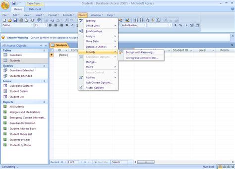 Finding Commands And Features Of Microsoft Access 2007 System