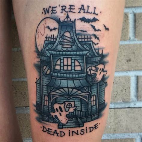Haunted House Sleeve Tattoos
