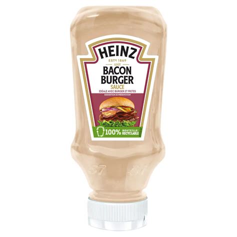 Heinz Sauce Bacon Burger Légèrement Fumée En Squeeze 225g Pas Cher