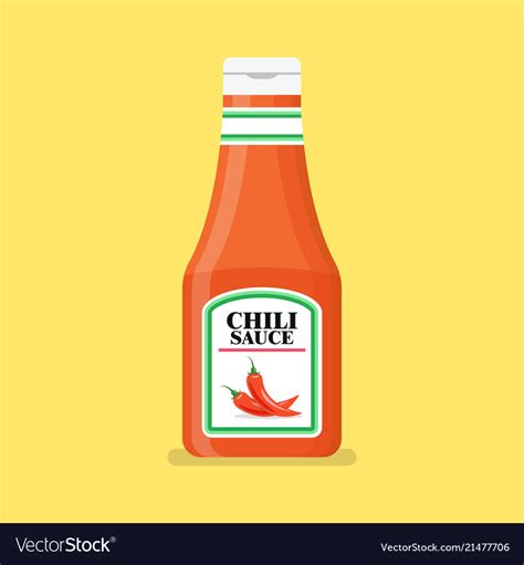 Chili Pepper Sauce Bottle Royalty Free Vector Image