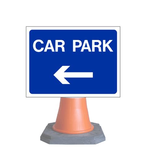 Car Park Left Arrow Cone Sign Cns50 Cone Sold Separately Safety