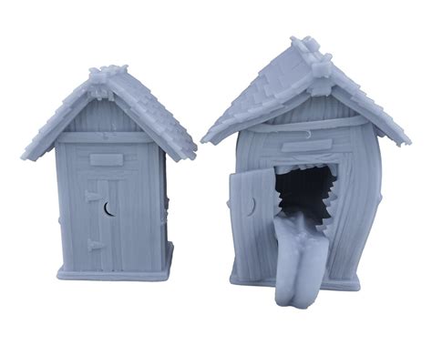 Outhouse Mimic Miniature Collection 3d Printed With Biodegradable Resin