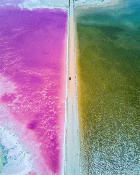 A Natural Phenomenon Of Pink Lakes In South Australian Outback Pink