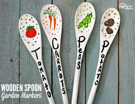 Wooden Spoon Garden Markers Juggling Act Mama