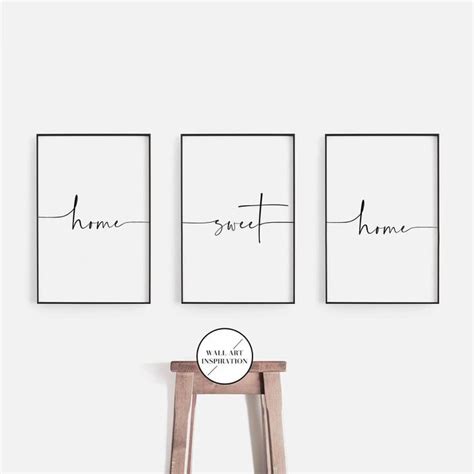 Sweet Home Print 3 Pieces Wall Art Home Sweet Home Living Etsy