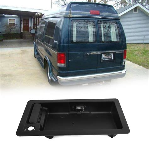 Rear Cargo Door Handleandlicense Plate Tag Bracket Fit For Ford Van E150