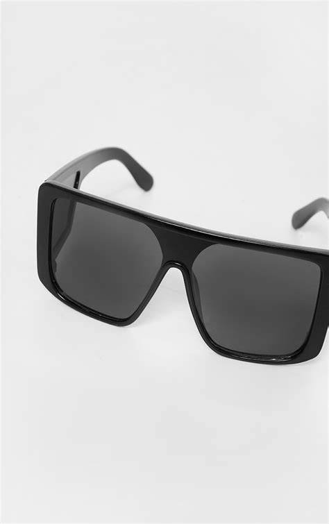 black triple lens squareframe sunglasses prettylittlething aus