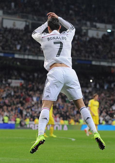 Cristiano Ronaldo Of Real Madrid Celebrates After Scoring His Team S Opening Goal During The La