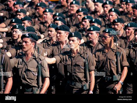 South African Military At Parade In Johannesburg 1970 White Troops