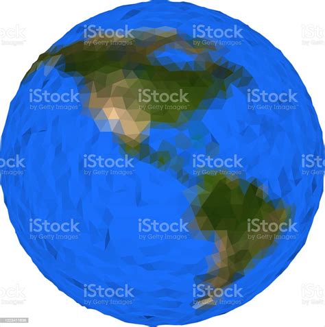 Vector Low Poly Earth Globe Illustration America Stock Illustration
