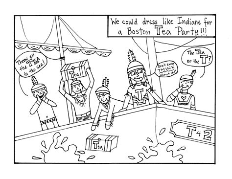 Boston Tea Party Coloring Page - Coloring Home