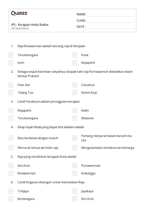 Lembar Kerja Kerajaan Songhai Untuk Kelas Di Quizizz Gratis