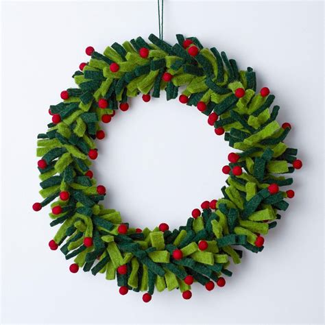Holiday Felt Wreaths Green Felt Crafts Christmas Felt Wreath