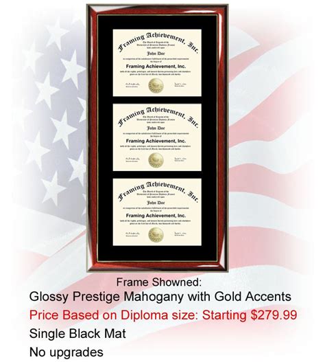 Triple Certificate Frame And University Diploma Frame Document Plaque