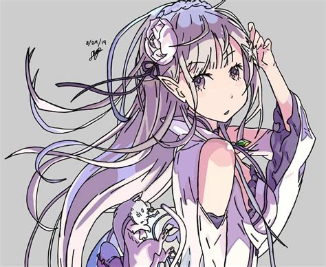 Rezero Emilia Fan Art Heyimlanziepie Illustrations Art