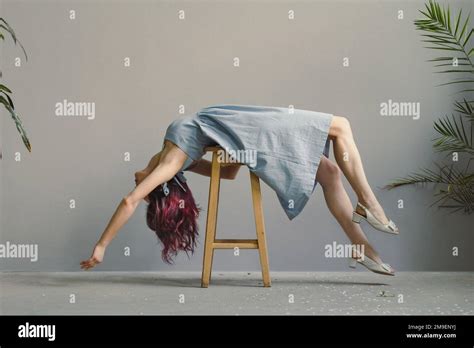 Lying Down On Chair Lady Posing Scenic Photography Stock Photo Alamy