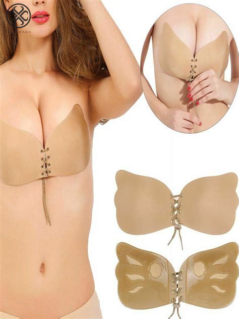 Luxtrada Luxtrada Strapless Self Adhesive Bra Push Up Invisible Silicone Bras For Women With