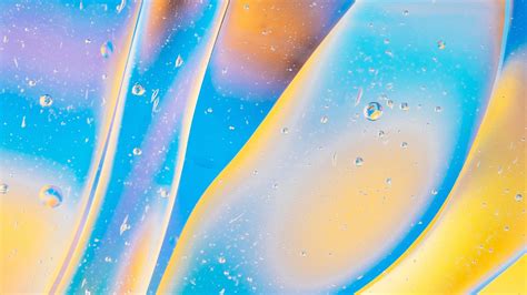 Download Wallpaper 2560x1440 Bubbles Gradient Shape Surface Yellow