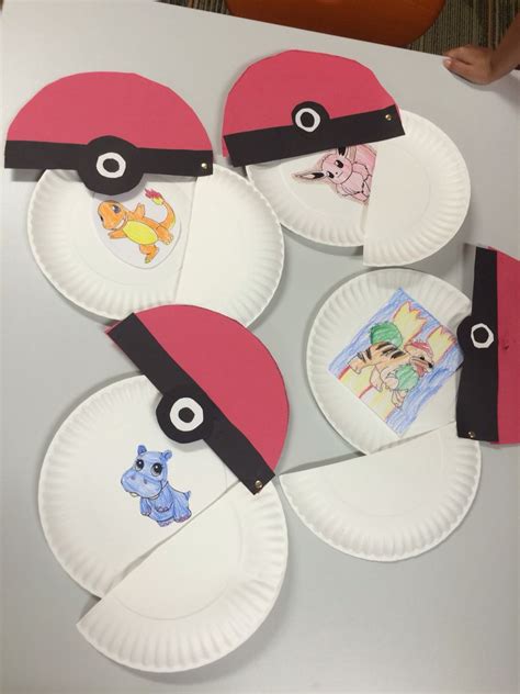 Some Paper Plate Pokeballs From Our Age 6 9 Bring It Book Club School