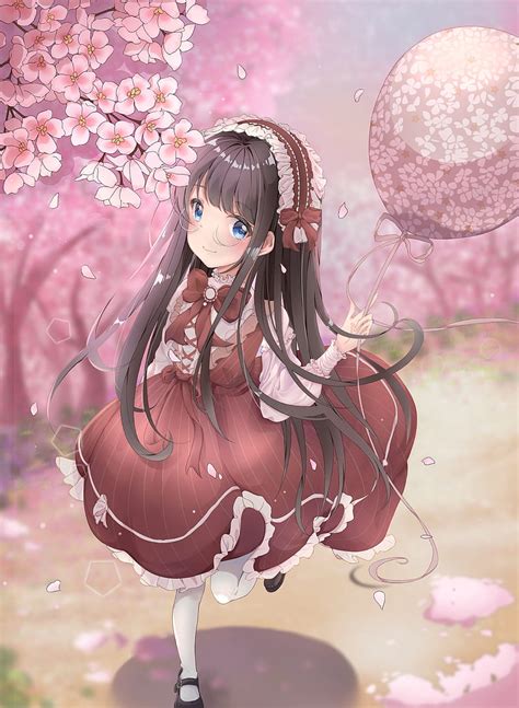 1920x1080px 1080p Free Download Anime Girl Sakura Blossom Dress