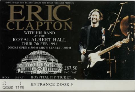 eric clapton royal albert hall 1991 souvenir ticket stub uk tour programme 209985 tour programme