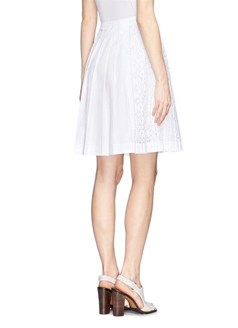Lyst N°21 Eyelet Side Lace Pleat Skirt In White