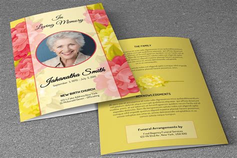 Funeral Program Template V227 Brochure Templates Creative Market