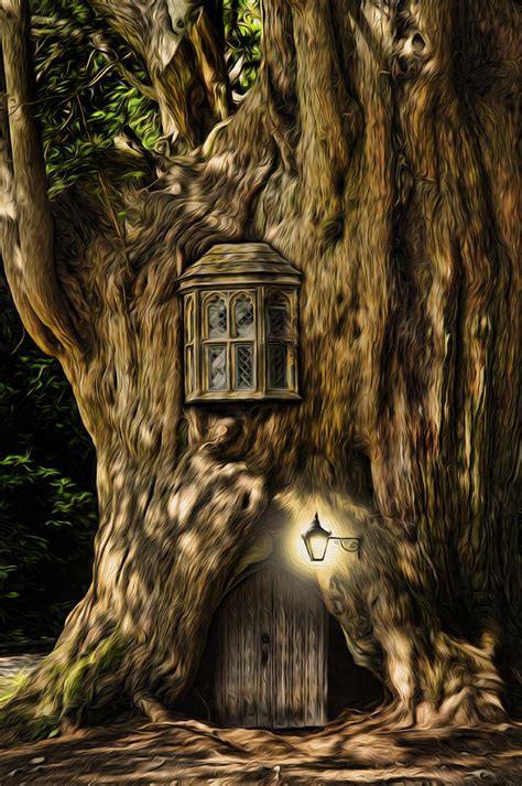 Fantasy Fairytale Tree House Digital Painting Photograph By Matthew Gibson