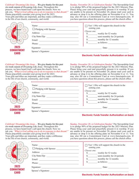 First United Methodist Church, Tupelo MS - Online Committment Card 2023