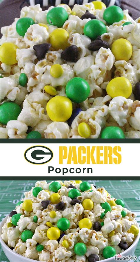 Barbeque, food trucks, chicken wings. Green Bay Packers Popcorn | Recipe | Football food ...