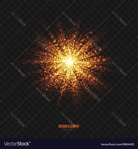Glowing Golden Particles Explosion Effect Vector Image