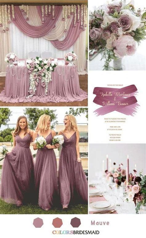 2019 Mauve Wedding Colors Bridesmaid Dresses Wedding Decor Ideas