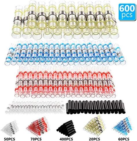 600 Pieces Solder Seal Wire Connectors Self Solder Heat Shrink Butt