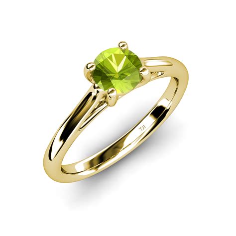 Peridot Solitaire Engagement Ring 110 Ct In 14k Gold Jp82045 Ebay
