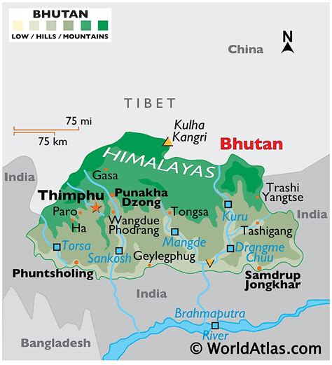 Bhutan Maps And Facts World Atlas