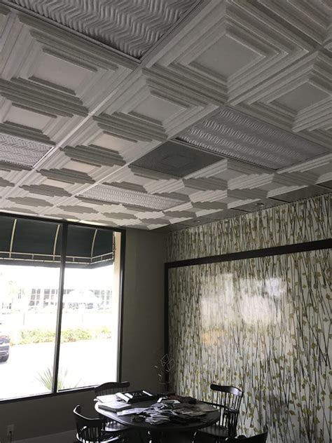 Tin and aluminum ceiling tiles are a decorative element popularized in the united states in the late 19th and early 20th centuries as an alternative to the expensive and ornate european ceiling plasterwork. Schoolhouse - Faux Tin Ceiling Tile - #222 - Idea Library