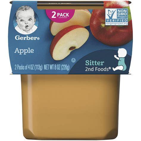 Pack Of 8 Gerber 2nd Foods Apple Baby Food 2 4 Oz Tubs
