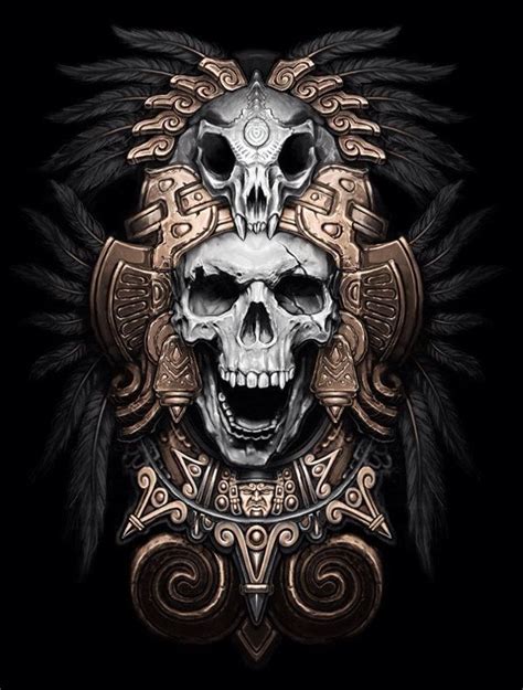 Calavera Calaveras Tatuajes Ilustraciones Del Cráneo Calaveras Aztecas