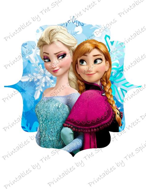 Frozen Elsa And Anna Printable Party Image Use As Sublimation Iron On T