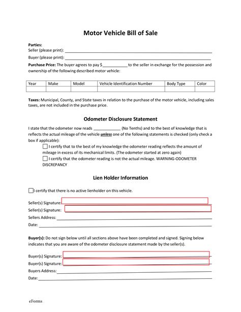 Free Maine Motor Vehicle Bill Of Sale Form Pdf Eforms Sneaker Goes