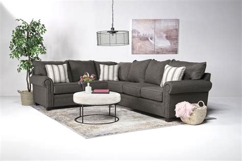 Cordoba Tux Sofa Sectional In Splash Charcoal Right Facing Mor Furniture