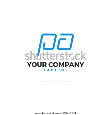 Blue P Vector Logo Line Logo Stock Vector Royalty Free 1231459774