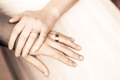Adult Bride And Groom Celebration Ceremony Couple Elegant Engagement Female Finger