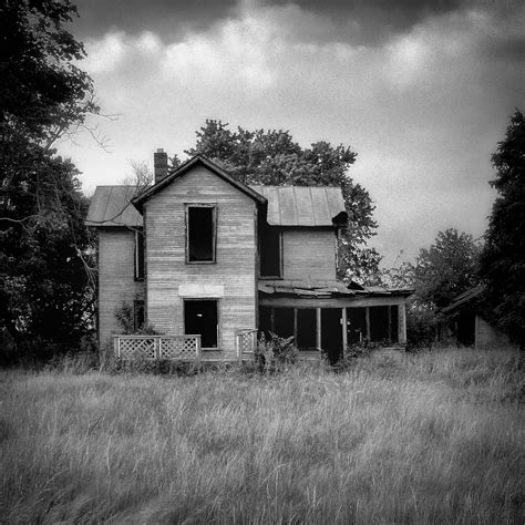 Abandoned Farmhouse In Field Horizontal Printed Photograph Photographs