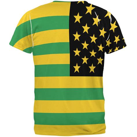 jamaican american flag all over adult t shirt old glory