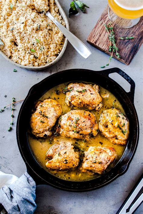 That is because the heat goes in one direction on a frying pan. Boneless Skinless Chicken Thighs with Pan Sauce - Craft ...