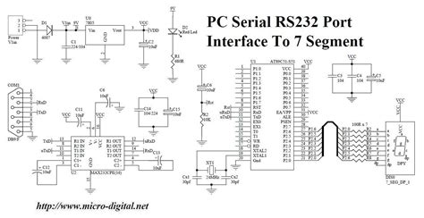 Pc Serial Rs232 Port Interface To 7 Segment Micro Digital
